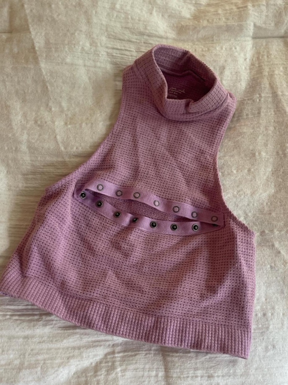 Urban Outfitters Dusty Mauve Sleeveless Mock Neck Knit Top